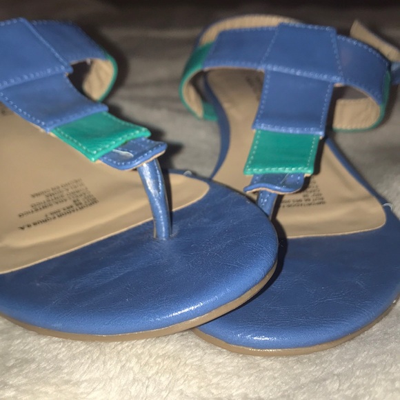 Blue and Turquoise Wedge Sandals - Picture 3 of 3